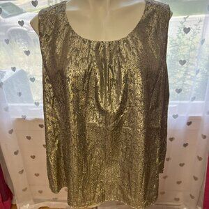 #198 Chico's Gold Sleeveless Dress Tank Size 3 (16)